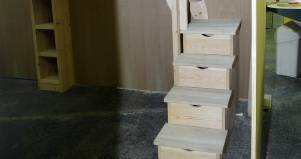 Scala e soppalco in legno artigianale 
